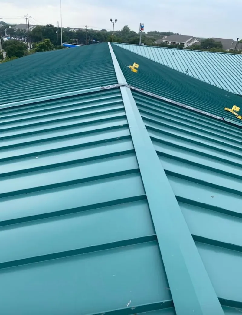 Green commercial metal roof ridge and valley for Metal Roof Repair in Bradenton